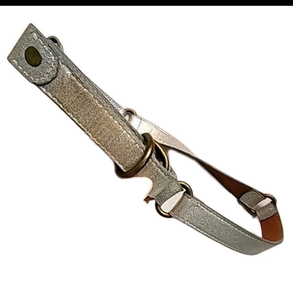 Gap Women's Metallic Silver Distressed Look Waist Belt Double Ring XS Minimalist